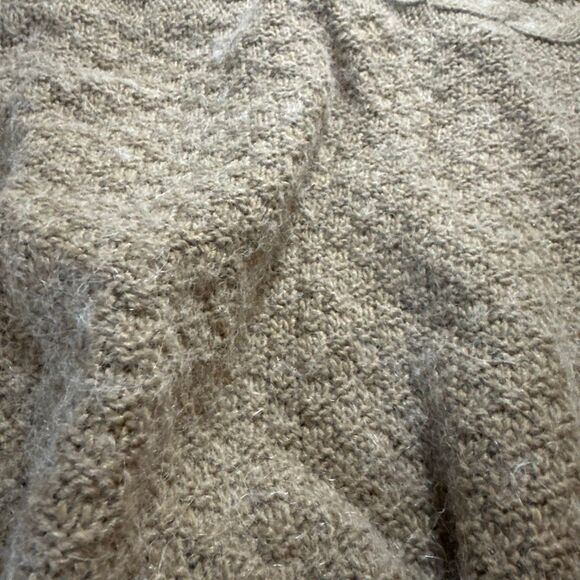 Zara knits wool alpaca sweater tunic belted medium beige - Picture 4 of 10